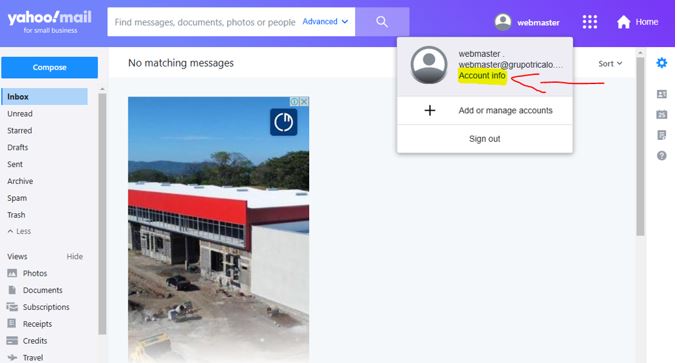 Generar contraseña de tu correo empresarial con Yahoo